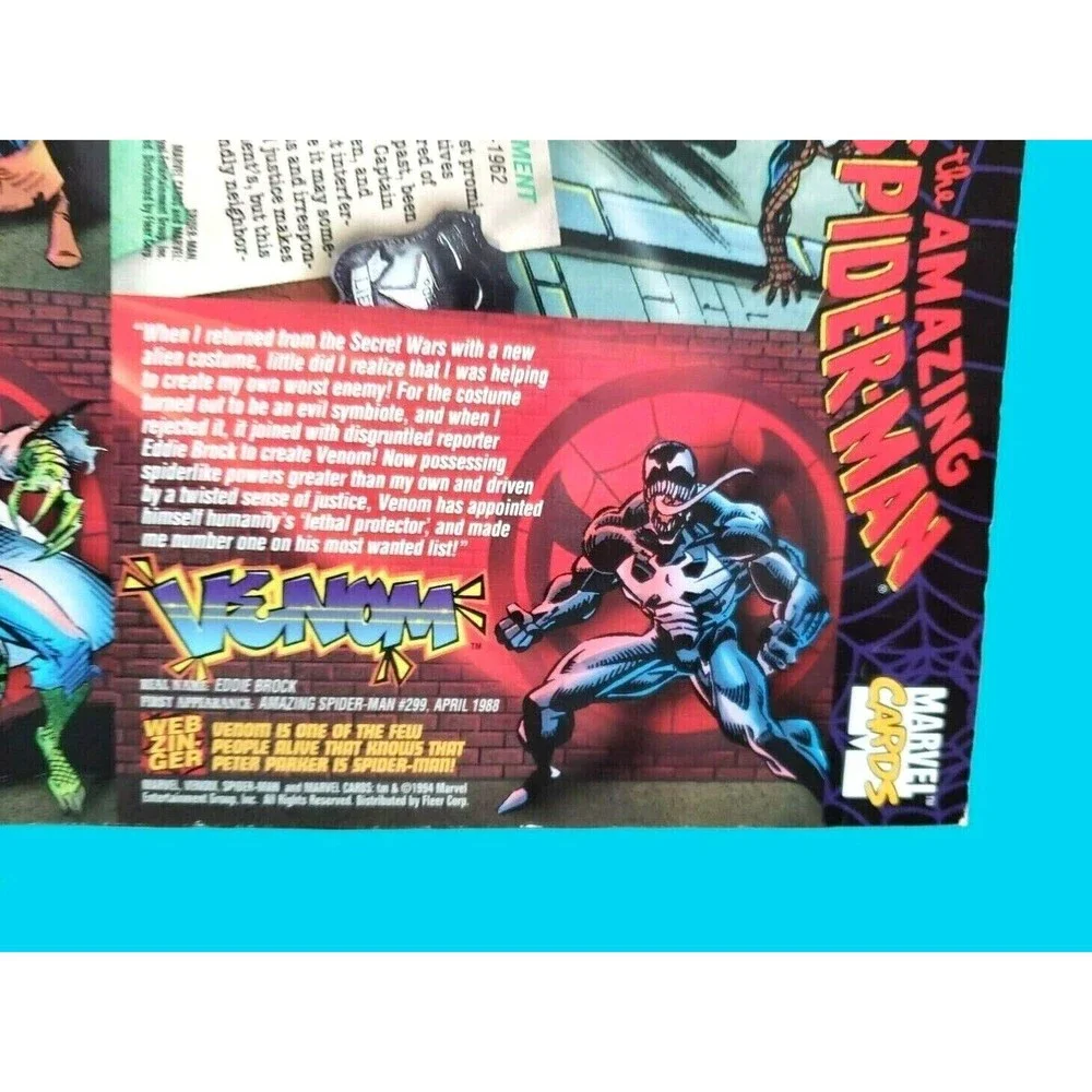 1994 Amazing Spiderman 1st Ed. Uncut 4 Promo Sheet Marvel Trading Cards
